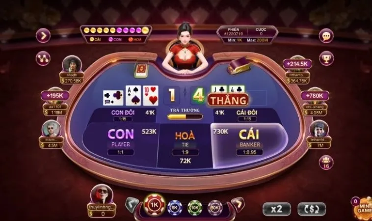 Trò Chơi Baccarat Tại BET168VN: Trải Nghiệm Cá Cược Đỉnh Cao 2 Giao diện chơi Baccarat Tại BET168VN