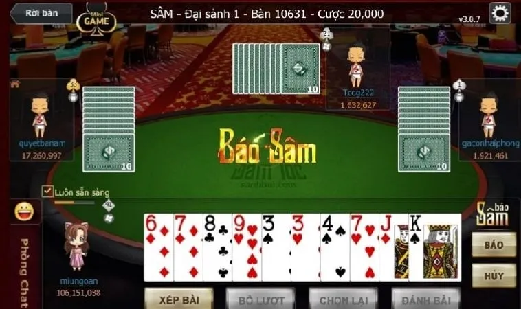 Khám Phá Trò Chơi Sâm Lốc Tại BET168VN: Thiên Đường Của Những Người Đam Mê Bài 2 Giao diện chơi Sâm Lốc Tại BET168VN